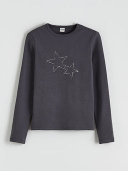 Bisiklet Yaka Ta?l? K?z ?ocuk Ti??rt