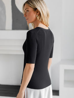 Джемпер Vilatte D39.337 из вискозы с нейлоном черный  фото 4