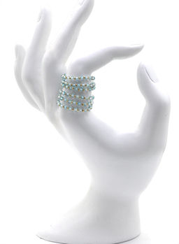 Кольцо на резинке с апатитом шарик 2мм Радуга камня