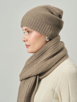 Шапка из кашемира KW101172-F капучино - Gobi фото 3