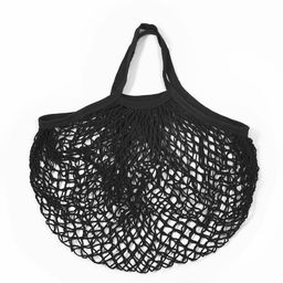 Сумка-авоська плетёная, клетка 1.5 см, чёрная