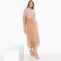 Платье-рубашка, Изящный облик (гламур, с баской) - Charutti фото 2