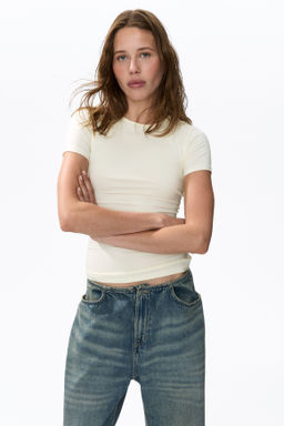 Camiseta de corte ajustado en punto el?stico - H&m фото 7