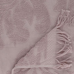 Полотенце махровое "Вензель" 90х180см, хлопок 100%, с бахромой, льняной (Китай)