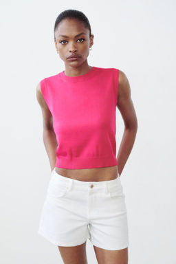 PLAIN KNIT TOP WITH RIBBED TRIMS - Zara фото 7