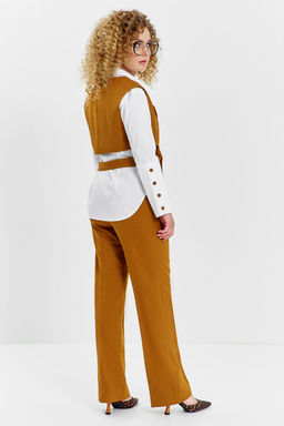 Костюм Euro Moda 622 горчичный+белый