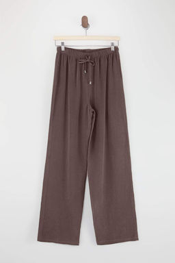 Kahverengi Keten Kar___ml_ Geni_ Pa_a Tencel Pantolon TDRSS26PL00008 - Trendyolmilla фото 6