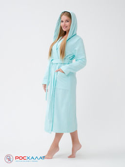 Женский халат с капюшоном морская волна МЗ-06 (58)
