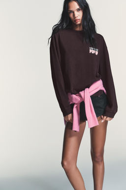 WASHED CONTRAST SLOGAN T-SHIRT - Zara фото 10