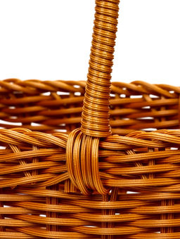 Корзина плетёная для хранения, 29×16×16 см, ручка h=17 см, пластиковая, коричневая