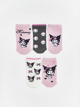 Kuromi Desenli K?z ?ocuk Patik ?orap 5li