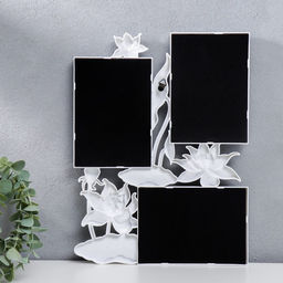 Фоторамка - коллаж на 3 фото 10?15 см Лотосы, белый, 36?27 см