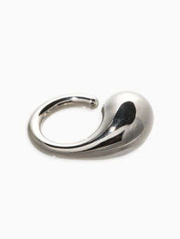 Кольцо крупное «Капля Бо», размер 17, пластик, цвет серебро