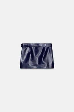LOW-RISE FAUX LEATHER MINI SKIRT WITH STUDS - Zara фото 7