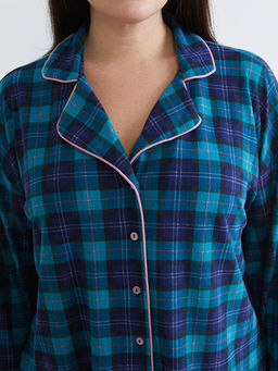 B?y?k Beden Ekose Polar Kad?n Pijama Tak?m?