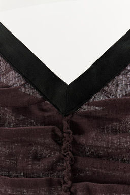 CONTRAST DRAPED LINEN DRESS - Zara фото 5