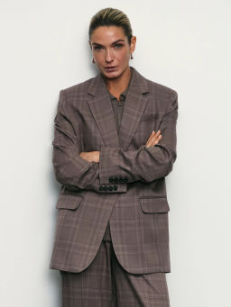 Однобортный жакет в клетку / Zarina