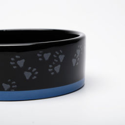 Миска керамическая Черный кот 300 мл - 12.512.54.5 см, черная/синяя - Пижон фото 6