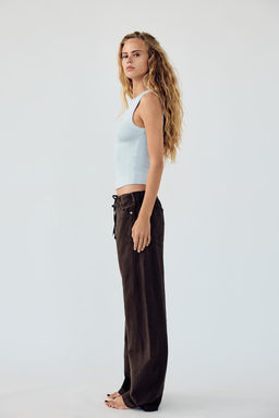 FLOWING DENIM-EFFECT TROUSERS - Zara фото 2