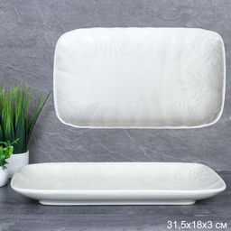 Блюдо прямоугольное 32х18 см Листья / DJ-1415 /уп 24/