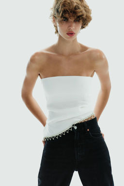 JEWEL STRAPLESS TOP - Zara фото 5