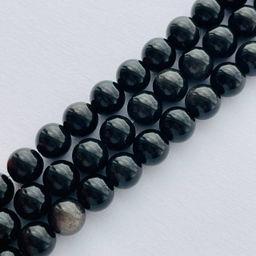 Бусины для украшений из серебристого Обсидиана 38 см