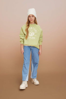 Толстый свитшот оверсайз для девочек - Defacto фото 2