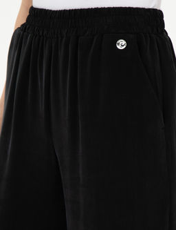 Siyah Kupro Kuma_ Loose Fit Pantolon