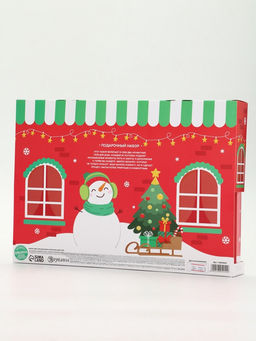 Подарочный набор новогодний Снеговик, гель для душа 2 шт х 150 мл, мочалка, URAL LAB