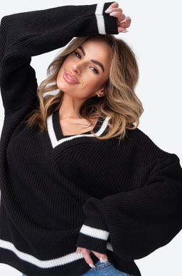 Женский джемпер оверсайз с V-вырезом Happyfox - Happy fox фото 11