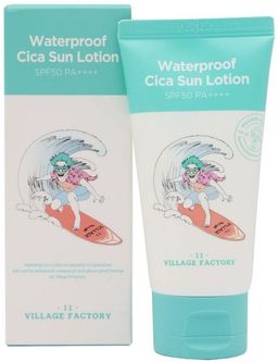 VILLAGE 11 FACTORY Waterproof Cica Sun Lotion SPF50 PA++++ Солнцезащитный лосьон водостойкий