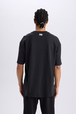 NBA Los Angeles Lakers Oversize Geni_ Kal_p Bisiklet Yaka K_sa Kollu Ti__rt