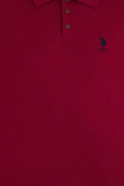 U. S. Polo Assn Мужской бордово-красный трикотаж с воротником поло - U.s. polo assn фото 12