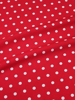 Штапель Белый горох (7мм) цв.красно-малиновый, ш.1.44м, вискоза-100%, 90гр/м.кв