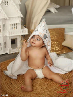 Полотенца для купания муслиновым уголком и руковичкой