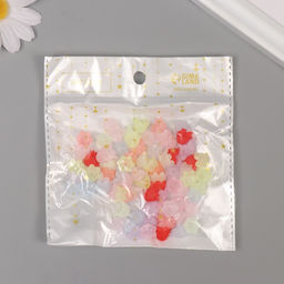 Цена за 2 шт. Бусины для творчества пластик Цветок ландыша пастель набор 80 шт. полупрозрачный 1.1?1.1?0.9 см