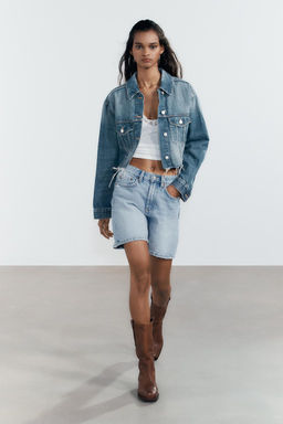 TRF MID-RISE DENIM BERMUDA SHORTS - Zara фото 2