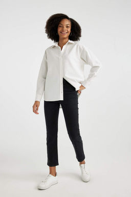 Джинсовые брюки прямого кроя длиной до щиколотки с высокой талией Mary - Defacto фото 2