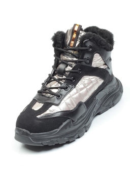 04-8524-3 BLACK Ботинки женские зимние (искусственные материалы)