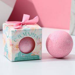 Бомбочка для ванны С 8 марта! 120 г, аромат цветочная фантазия, ЧИСТОЕ СЧАСТЬЕ
