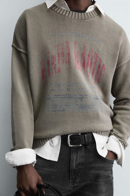 WASHED PRINT SWEATER