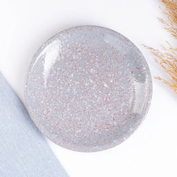 Набор тарелок для блинов Псковский гончар «Ромашка двойная», 7 предметов: 6 шт. d=16 см, 1 шт. d=24 см, серый