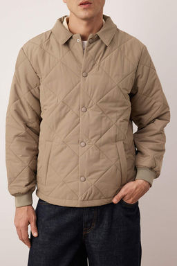 Bej Regular Fit Kapitone C?t C?tl? Unisex K?sl?k Mont TMNAW26MO00017 - Trendyolmilla фото 3