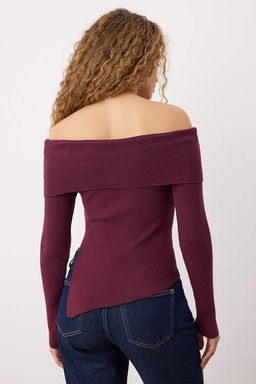 Ekru Premium Iplik/Ozel Iplik Carmen Yaka Triko Kazak TWOAW26KZ00064 - Trendyolmilla фото 10