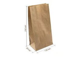 4001M Бумажный крафт пакет без ручек, с прямоугольным дном 120*80*250 мм