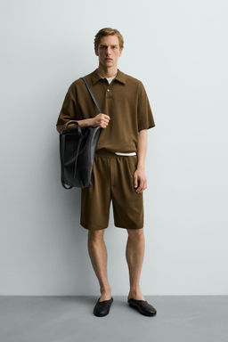 BERMUDA RELAXED FIT SOFT PLIEGUES / Marr?n