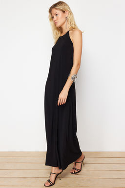 TRENDYOLMILLA Siyah Soyut Halter Yaka A-line/Can Ac?lan Esnek Maxi Orme Kalem Elbise TWOSS24EL00558 фото 2