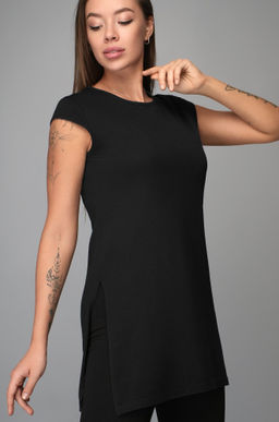 Женская футболка-туника с разрезами по бокам Happyfox