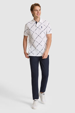 Erkek Beyaz Regular Fit Polo Yaka Ti__rt