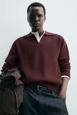 PURL KNIT POLO SHIRT - Zara фото 5